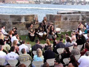 Nestle Purina Petcare Christmas Party Fort Dennison Sydney interactive drumming Sydney Harbour